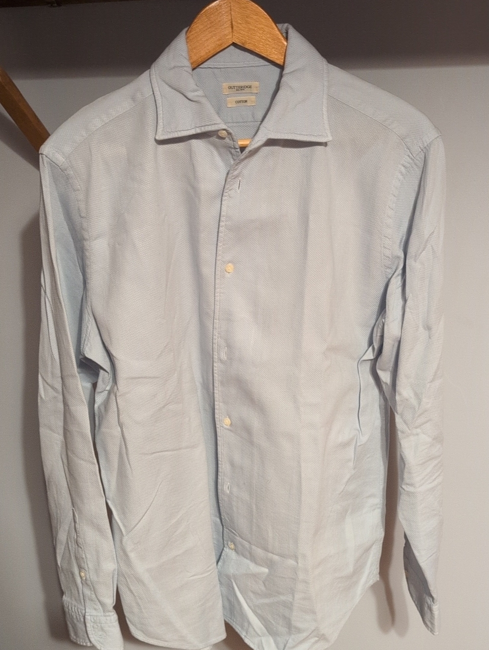Gutteridge Light Blue Men's Dress Shirt 16.5, 42